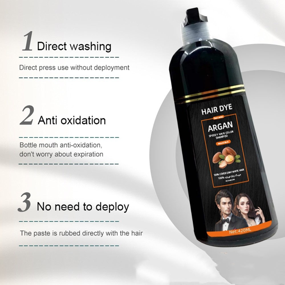 Black Hair Dye Cream 420ml - Bubble Black Hair Color for Home Use