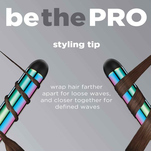INFINITIPRO BY CONAIR Rainbow Titanium 1 1/4-inch Curling Wand, Straight wand produces flawless waves