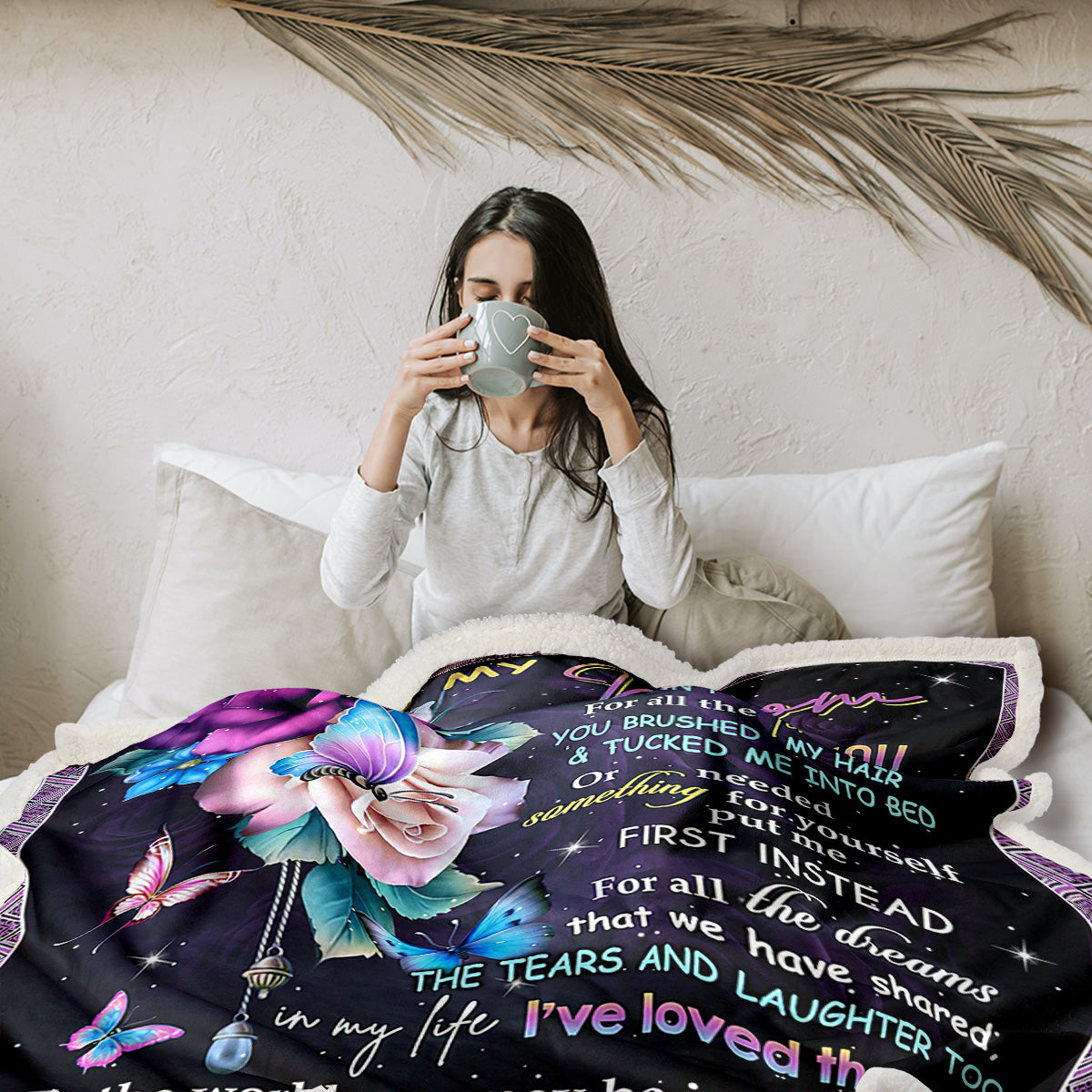 Warm Soft Butterfly Love Flower Lamb Wool Blanket for Sofa Bed Camping