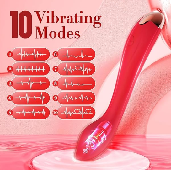 Clitoral Stimulator G Spot Vibrator - Mini Vibrating Wand - Red
