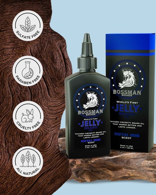 Bossman Jelly Beard Oil Variety Pack - Beard Grooming Care and Growth Kit - All 6 Beard Jelly Oil Scents - Made in USA