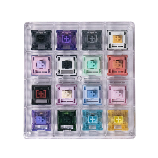 Akko 16-Key Switch Tester Mechanical Keyboards Acrylic Testing Tool Mechanical Keyboard Switches with Dust-Proof Cover