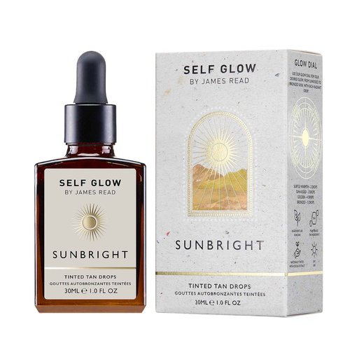 Self Glow by James Read - Sunbright Mix-In Tinted Tan Drops for Customizable Glow | Blend into Moisturizer, Serum, or Makeup | Instant, Buildable Glow | Silicone + Drying Alcohol-Free (30mL | 1 fl oz)