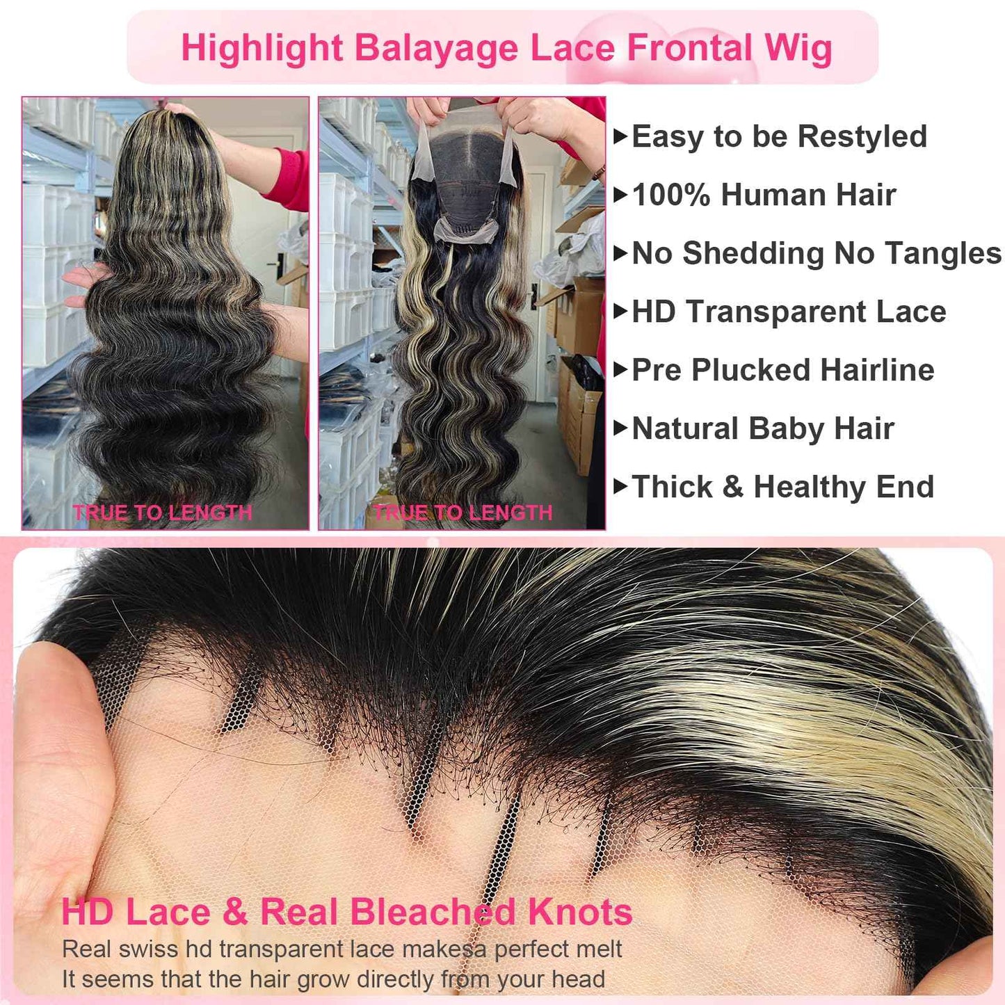 Kephare FB/27 Highlight Balayage Wig Human Hair 13x4 HD Lace Front Wigs Body Wave 1B/27 Ash Blonde Omber Glueless Wig Pre Plucked With Baby Hair 180% Density 24 Inch