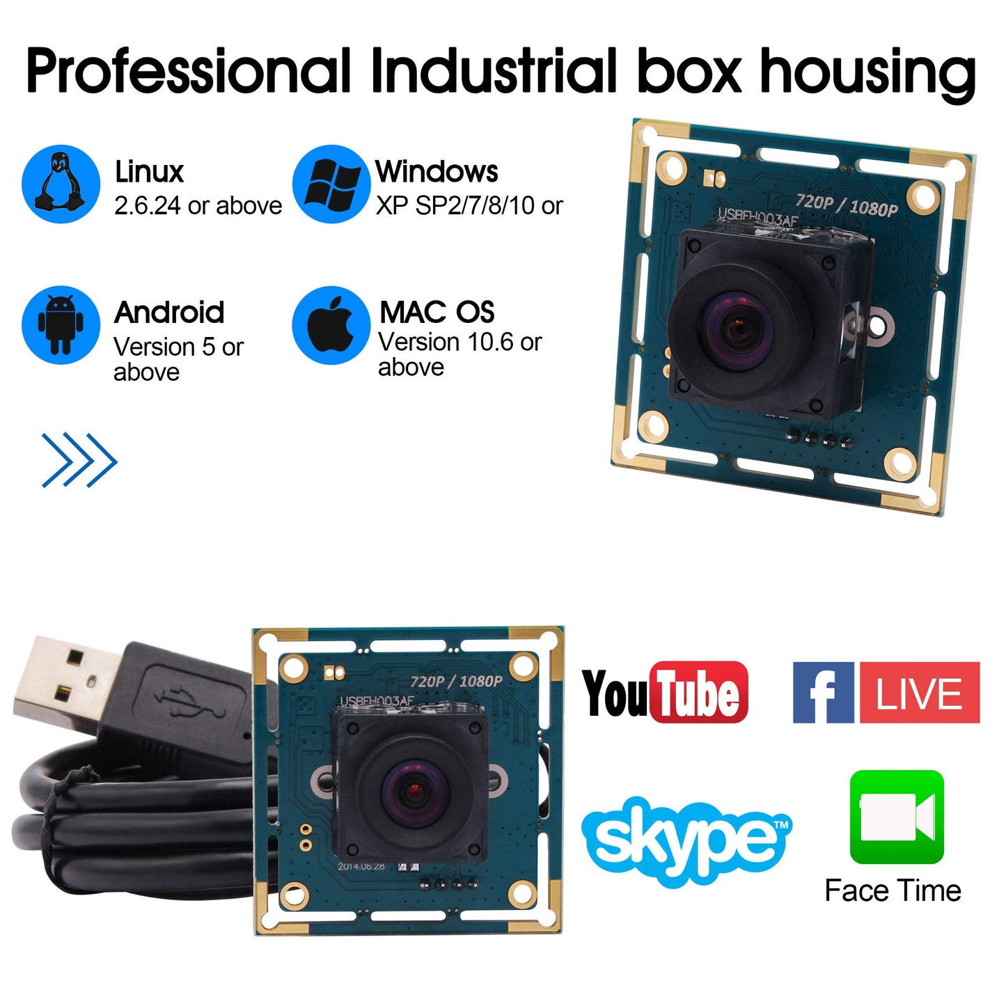 1080P USB Camera Module Autofocus High Speed Webcam Board for Computer Mini UVC USB2.0 PC Camera Industrial CCTV Lightburn Camera OV2710 High Frame Wide Angle 100fps USB with Camera for Laptop