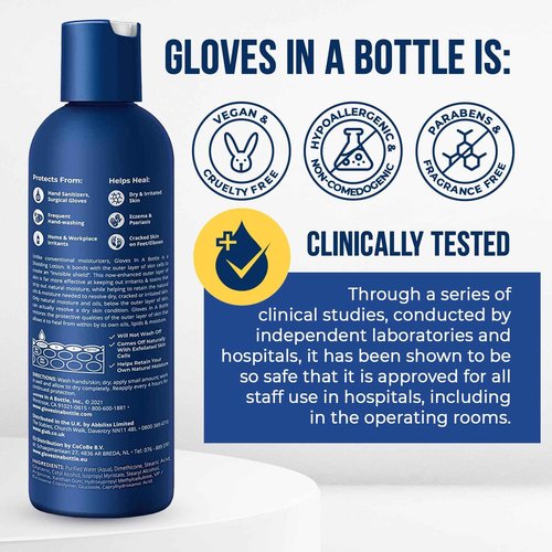 Gloves In A Bottle 4-Pack Shielding Lotion - Great for Dry Itchy Skin! Grease-less and Fragrance Free! (8oz-240ml)