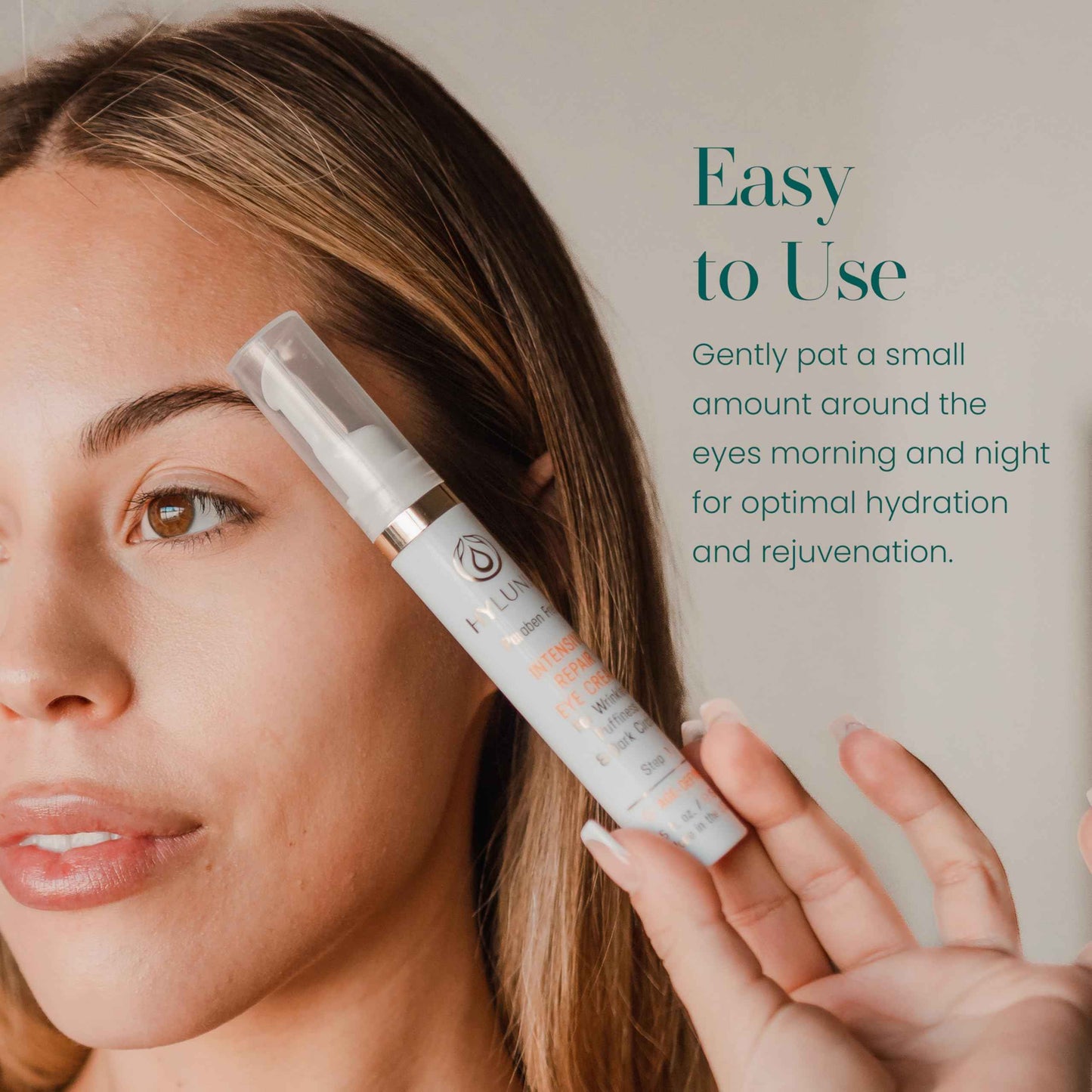 Hylunia Intensive Repair Eye Cream – Hydrating & Firming with Peptides, Vitamin C & Hyaluronic Acid – Reduces Dark Circles, Puffiness & Fine Lines – Lightweight, Vegan, Clean Skincare