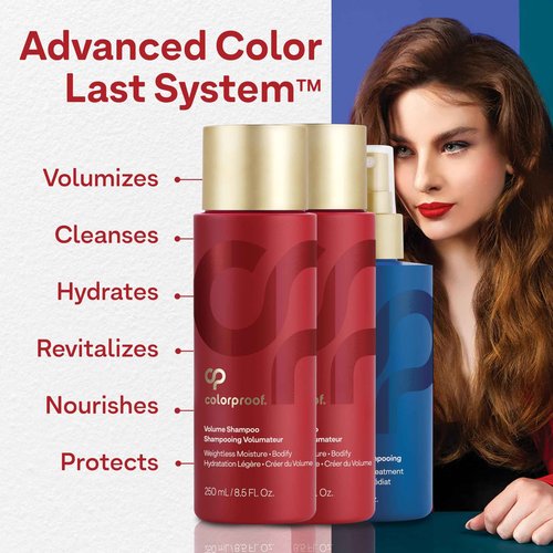 Colorproof Volume Gift Set - Volume Shampoo (8.5 Fl. Oz.), Volume Conditioner (8.5 Fl. Oz.), Pre-Tox Spray (6.7 Fl. Oz.)