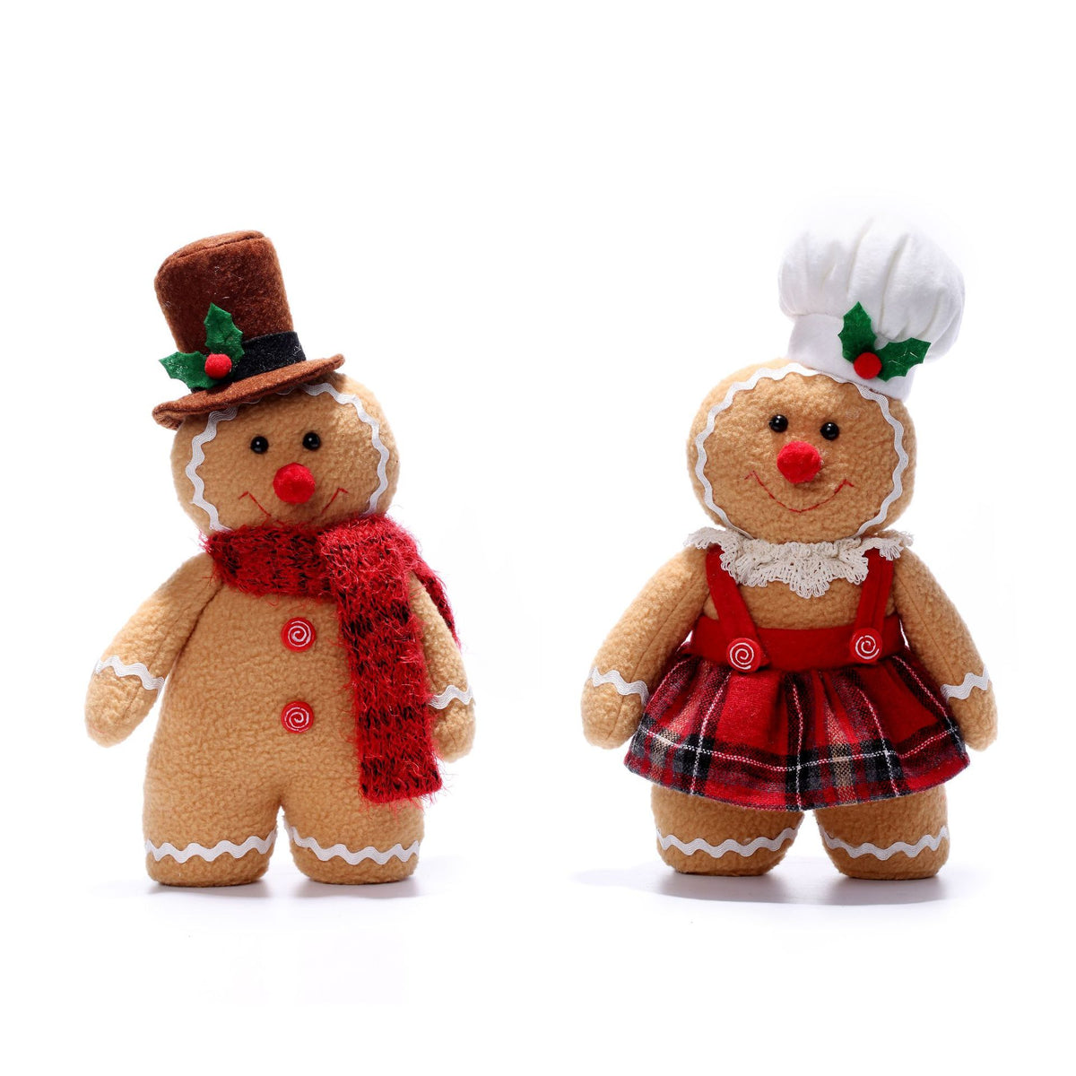 Christmas Gingerbread Man Doll for Holiday Decor - Men & Women Variants