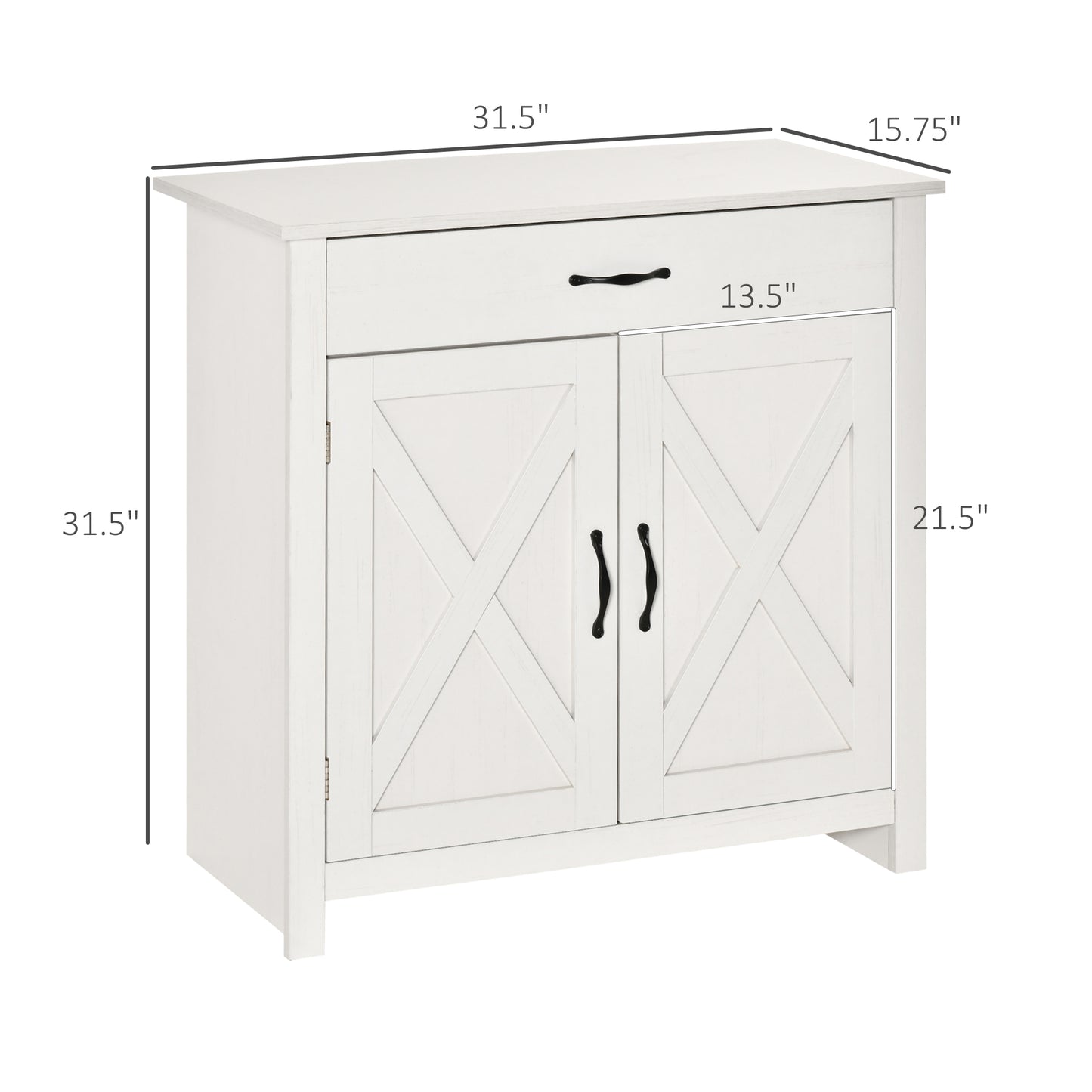 Farmhouse Sideboard Cabinet with Barn Doors Kitchen Buffet Drawer and