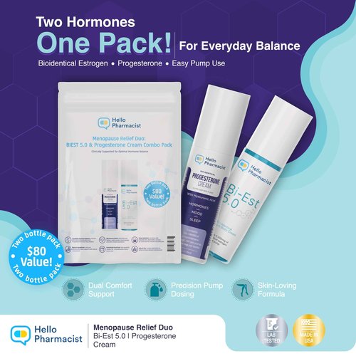 HelloPharmacist Biestro 5.0 BioIdentical Cream + Pro-g Relief Cream for Women | Pharmacist Formulated Brand |Topical Feminine Care Support Derived from Wild Yam for Balance & Wellness | 3oz + 3oz