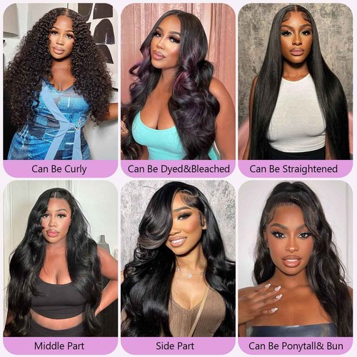 UPXIO 28 Inch 13x6 Lace Front Wigs Human Hair 200% Density Body Wave Lace Front Wigs Human Hair Pre Plucked HD Lace Frontal Wigs Human Hair for Women with Baby Hair