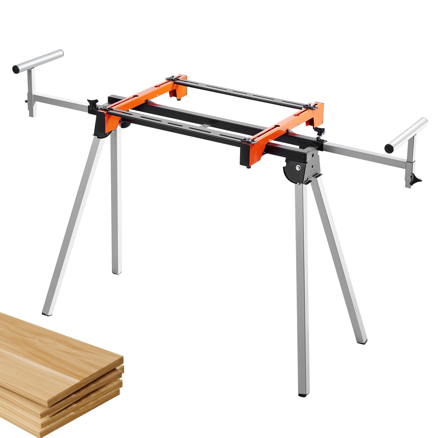 Heavy-Duty Miter Saw Stand - Steel Collapsible Support for Power Tools