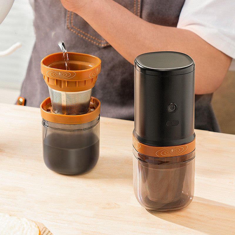 Portable Coffee Grinder and Brewing Machine for Outdoor Use - Black or USB