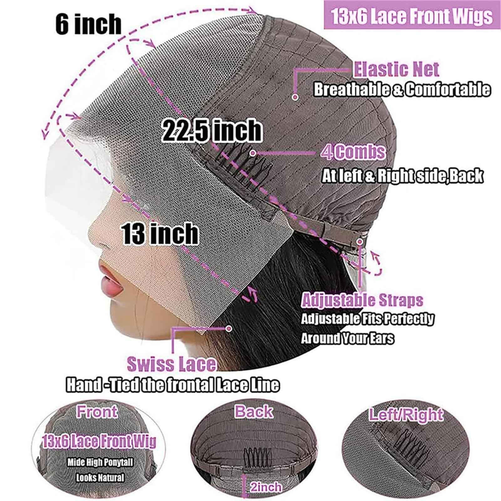 30 Inch Body Wave Lace Front Wigs Human Hair Wigs for Women 13x6 HD Lace Front Wigs Human Hair 200 Density Glueless Body Wave Wig Lace Frontal Wigs Pre Plucked Natural Black