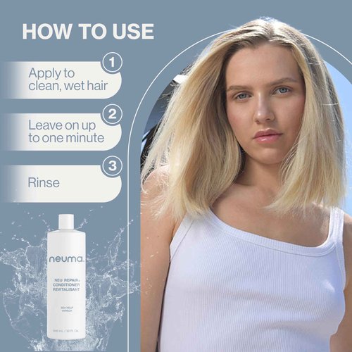 Neuma Neu Repair Conditioner 32 Fl. Oz. Sulfate Free Paraben Free Repairing Conditioner - Fortifies, Revitalizes, Strengthens, Nourishes, Moisturizes, Lemon, Lavender & Fir Needle Scent