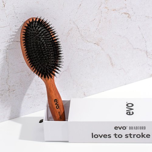 Evo Bradford Pin Bristle Dressing Brush - Detangle, Polish and Smooth, Reduce Frizz, Maintain Hair Health, Condition for All Hair Types