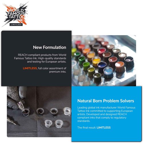 World Famous Tattoo Ink Limitless - Straight White - Professional Tattoo Ink & Tattoo Supplies - Skin-Safe Permanent Tattooing in Bold Shades - Vegan & Non-Toxic (8 oz)