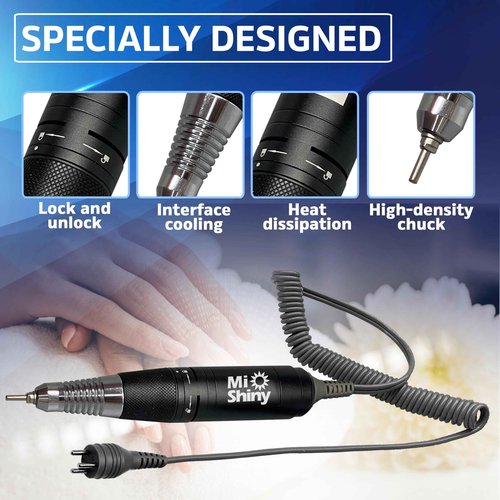 MiShiny 30.000RPM Professional Nail Drill Machine - Hand Drill for Nails - Replacement Nail Drill Handpiece Compatible with KUPA KP55, KP60, KP5000, UP-200