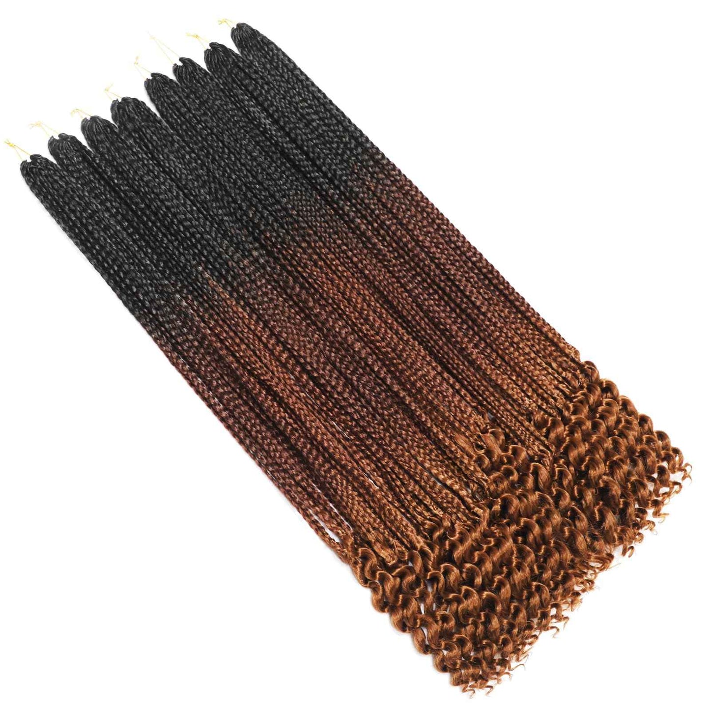 144 Strands Goddess Crochet Box Braids with Curly Ends 30 Inch Pre Looped Box Braids Crochet Hair 8 Packs Curly Crochet Braids for Black Women