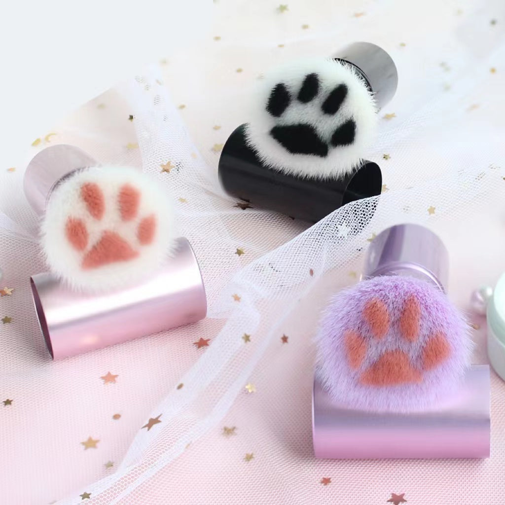 Multifunctional Makeup Brush with Cat Claw Design - Portable, Color Options