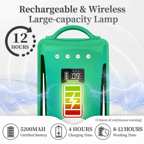 BOMOQING UV Nail Lamp, 78W Cordless LED Nail Dryer for Gel Polish with 4 Timer Settings & LCD Display, Fast Nail Light Curing Lamp for Salon (Green)