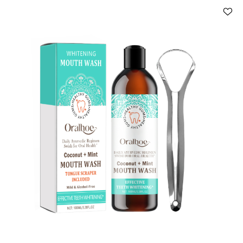 Coconut Mint Whitening Mouthwash for Fresh Breath and Oral Care