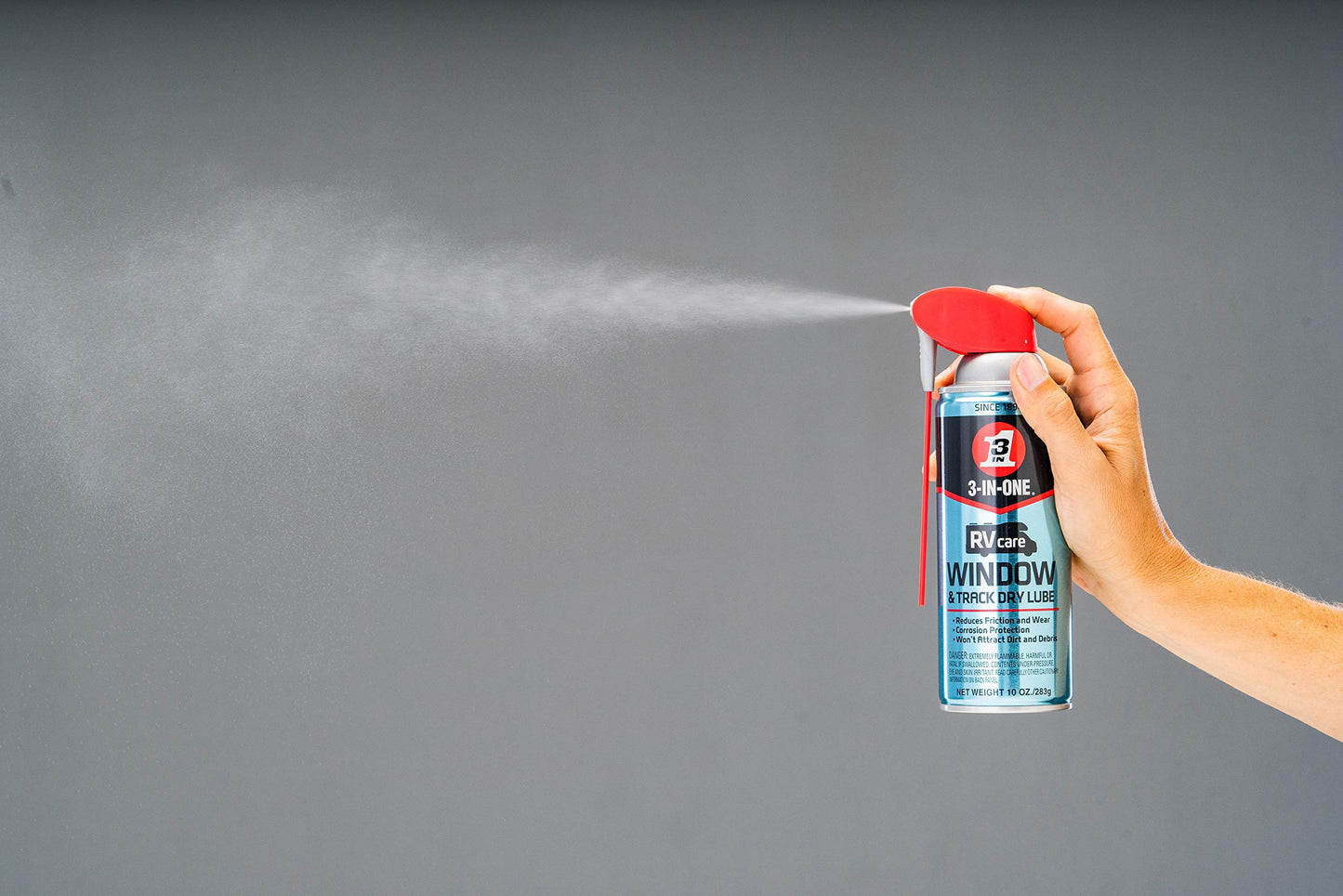 3-IN-ONE RVcare Window & Track Dry Lube with SMART STRAW SPRAYS 2 WAYS, 10 OZ [6-Pack]