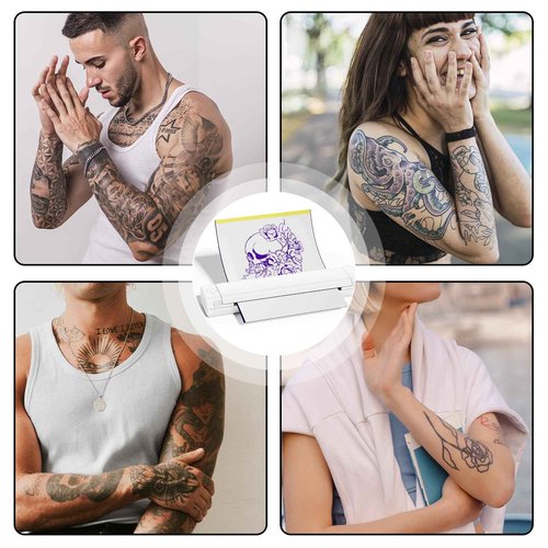 Zoolion Bluetooth Tattoo Stencil Printer, Tattoo Printer for Skin, M08F Tattoo Printer Copier with 10Pcs Transfer Paper, Thermal Printer Tattoo Support Phone&Tablet&PC, Stencil Machine for Tattooing