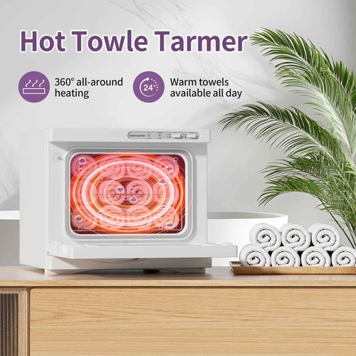 Towel Warmer, 8L Hot Towel Warmers for Facials, Salon Towel Warmers for Spa and Home,Barbershop, Esthetician.(White)