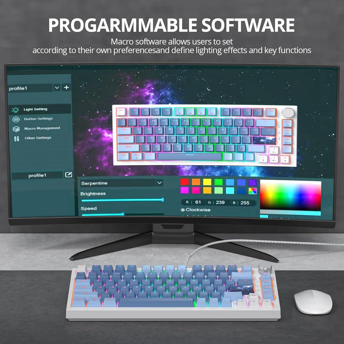 75% TKL Wired Mechanical Keyboard,RGB Backlit Gasket Mount 82 Key Hot Swappable Custom Linear Red Switch Gaming Keyboard with Volume Knob & PBT Keycaps (82 Shoko)