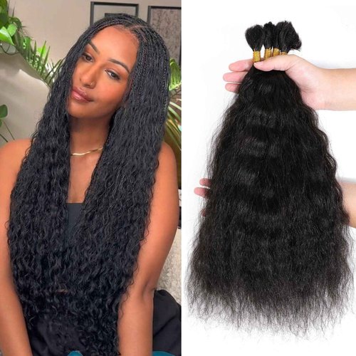 DMKEEP Top Grade Super Wave Human Braiding Hair 4 Bundles 100g Human Hair Braiding Hair No Weft Bulk Human Hair for Braiding Hair Extensions Natural Color Yaki Straight 18 Inch