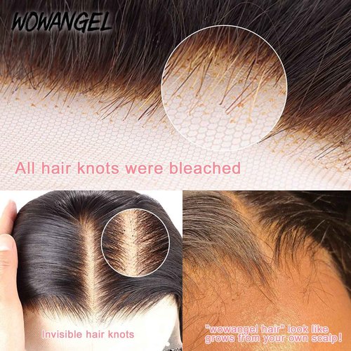 WOWANGEL 13x4 SKINLIKE Real HD Lace Frontal Piece Only, Body Wave 0.1mm Ultra Thin Invisible Lace Clean Natural Hairline with Bigger Pre-plucked Area Crystal Lace Remy Human Hair Frontal 16 Inch
