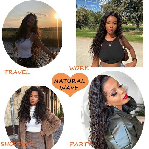 Kapelli Hair 13x4 Lace Frontal Closure Water Wave Regular HD Lace, 200% Density, 100% Brazilian Virgin Human Hair Ear to Ear HD Lace Frontal Pre Plucked with Baby Hair Natural Black Color 18 Inch