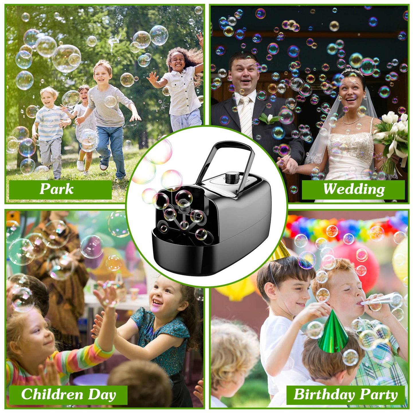 Automatic Bubble Maker - Portable Bubble Blower with 2 Speeds