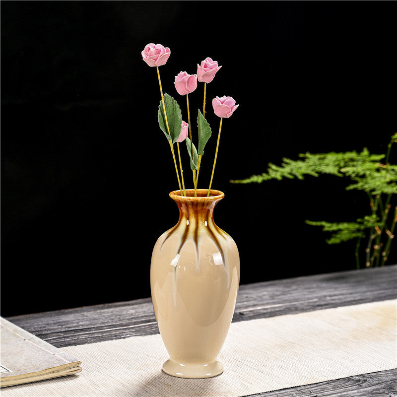 Guanyin Ceramic Vase for Home Decor Hydroponic Flower Display - Modern Minimalist