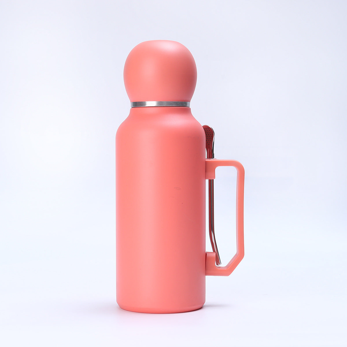 1300ML Stainless Steel Vacuum Cup with Stirring Straw & Handle - Modern Sporty Design