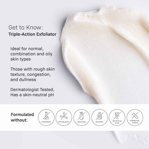 Revision Skincare Triple-Action Exfoliator, Clinical Face Exfoliator with Physical, Chemical and Enzymatic Exfoliation, AHA, BHA and Salicylic Acid to Polish Skin and Improve Texture, 3 oz