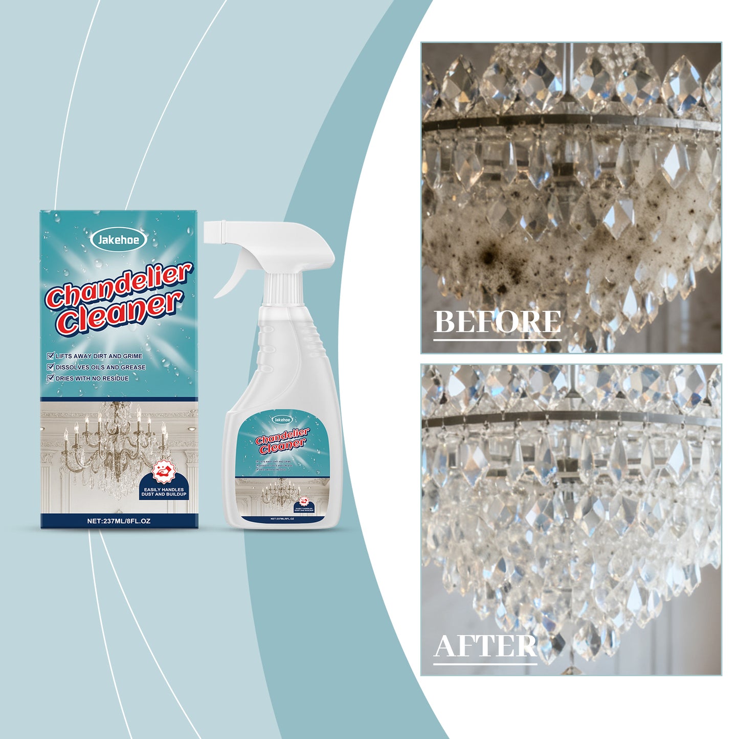 Chandelier Cleaner Spray - 237ml Household Glass & Fixture Cleaning
