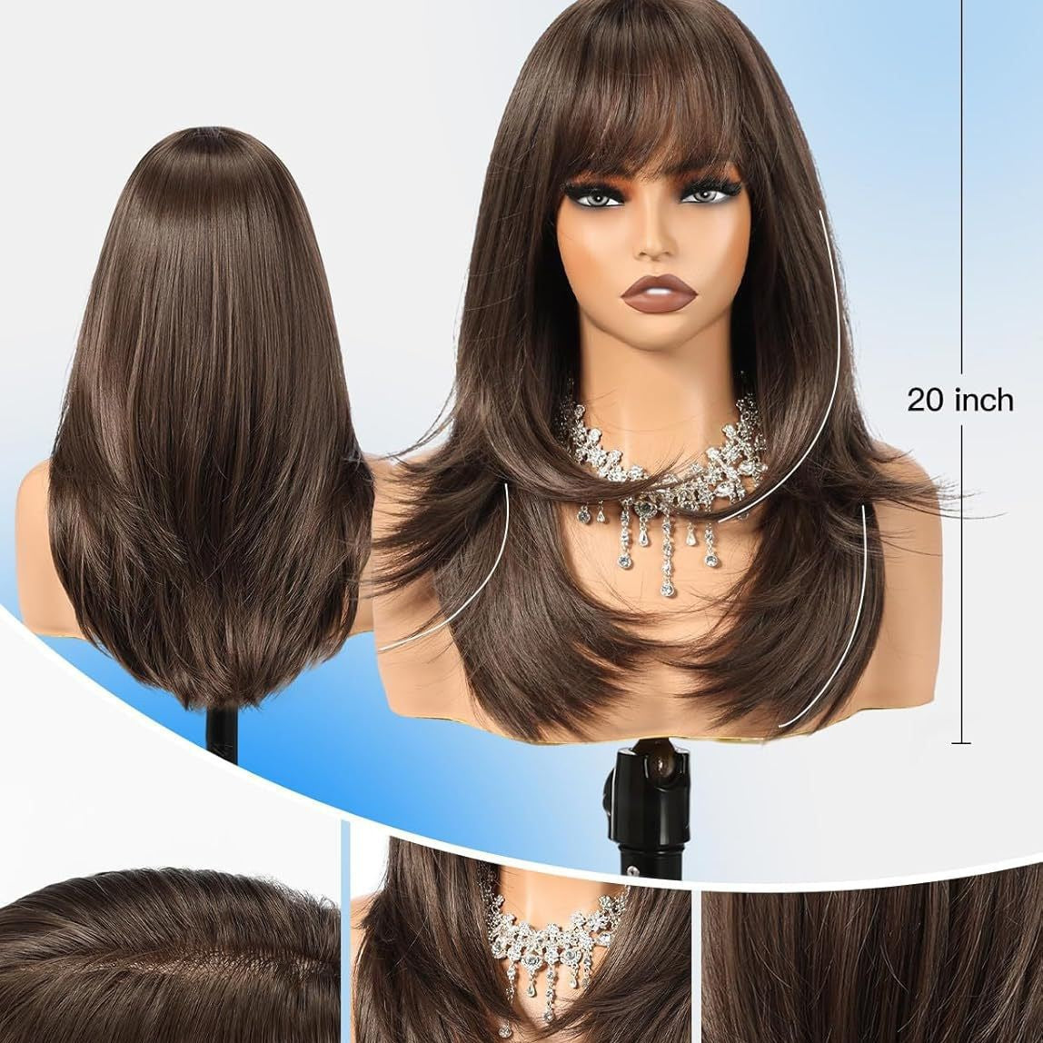 Women’s Brown Wig Cap Full-Cover Stylish Everyday Hair Accessory