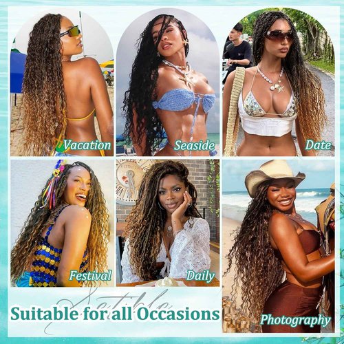 Ombre Human Braiding Hair for Boho Braids 20 Inch 120g Deep Wave Bulk Boho Human Hair for Braiding Curly Knotless Bohemian Braids 12A 100% Brazilian Virgin No Weft Extensions 3 Bundles/Pack T1B/30