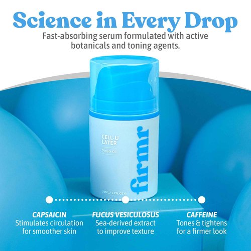 firmr Cell-U Later Cellulite Toning Serum - Tightening, Smoothing, Firming Solution - Supports Natural Collagen & Hyaluronic Acid Production - For All Skin Types - Coffee Scent - 1.7 fl.oz/50ml