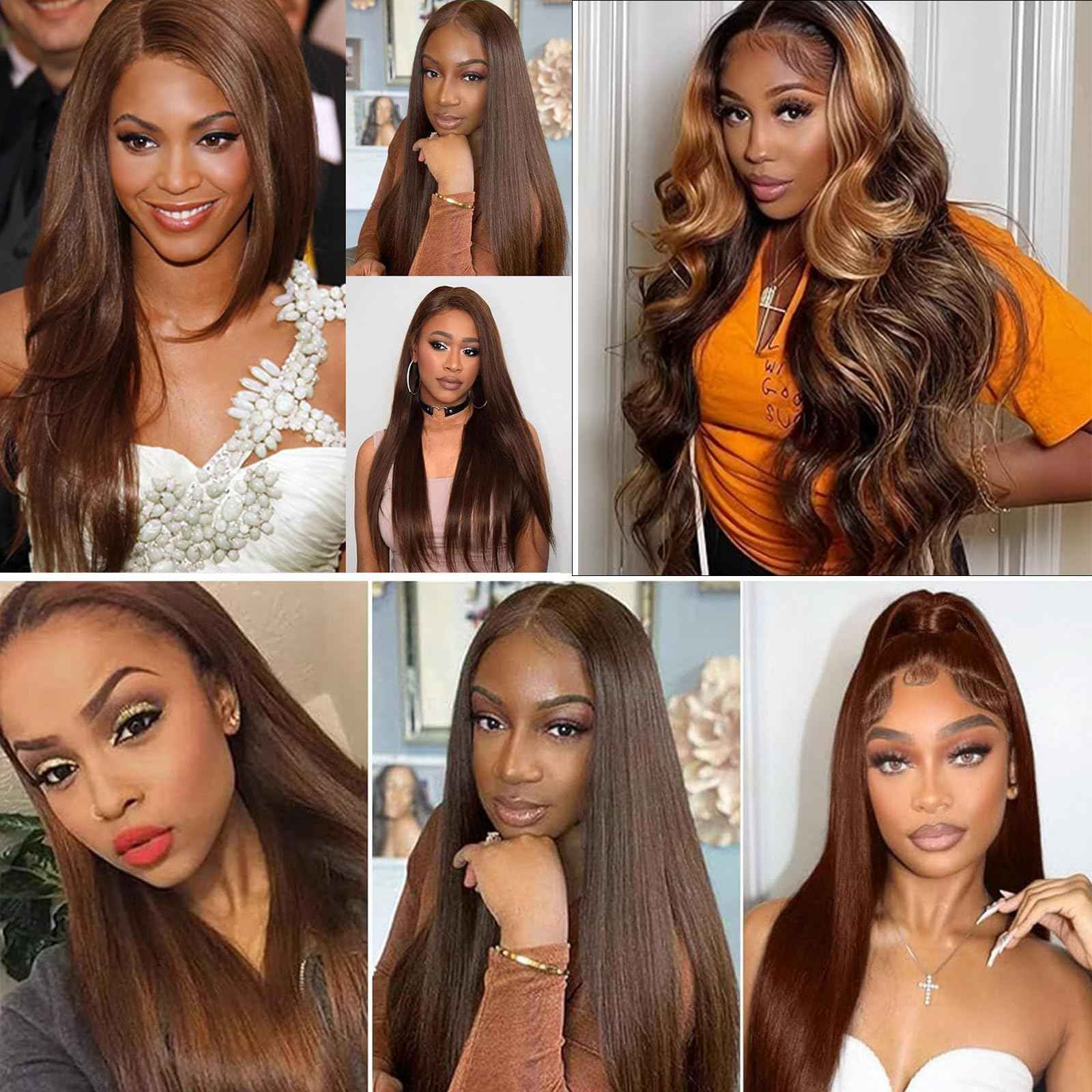 Habiliana Bundles Human Hair 26 28 30 Inch Straight Dark Brown 4 Human Hair Bundles 11A Unprocessed Brazilian Virgin Quick Weave Hair Extensions for Black Women