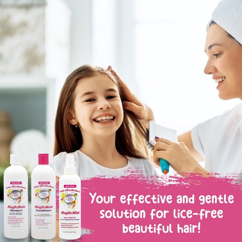 Fairy LiceMothers - 16 oz MagicHalo Shampoo, Conditioner, 8 oz Hair Spray Lice Treatment Kit