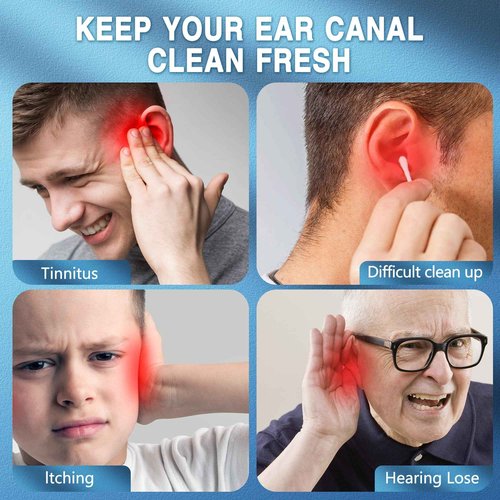 Upgraded Ear Wax Removal, Ear Cleaner with LED Display & Dual Tank,IPX7 Effective & Safe Ear Cleaning Kit Includes 19 Tips, Cotton Swabs for Home (100Black)