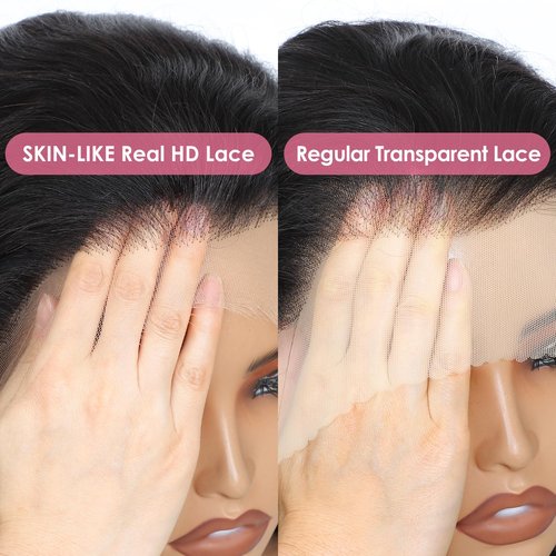 Beluck 14 lnch 13x6 Hd Full Lace Front Wigs Human Hair Pre Plucked Pre Cut, Body Wave Lace Frontal Wigs Human Hair, 15A 3D Dome Cap Ready To Wear Glueless Bleached Knots Lace Front Wig