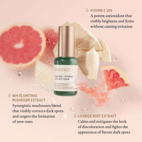 Biossance Squalane + Vitamin C Dark Spot Face Serum – 10% Vitamin C Serum & White Shiitake – Hydrating, Fragrance-Free, Non-Irritating, for Daily Use for All Skin Types, 1.01 Fl Oz