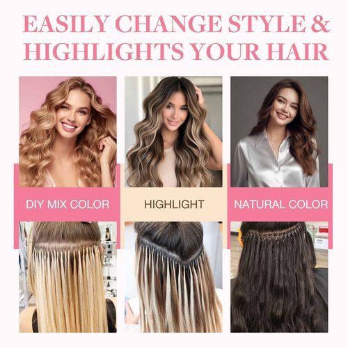GOO GOO I Tip Hair Extensions Real Human Hair, 24inch 50g 50S, Cold Fusion I Tip Hair Extensions, Invisible Remy Hair, 1 Jet black