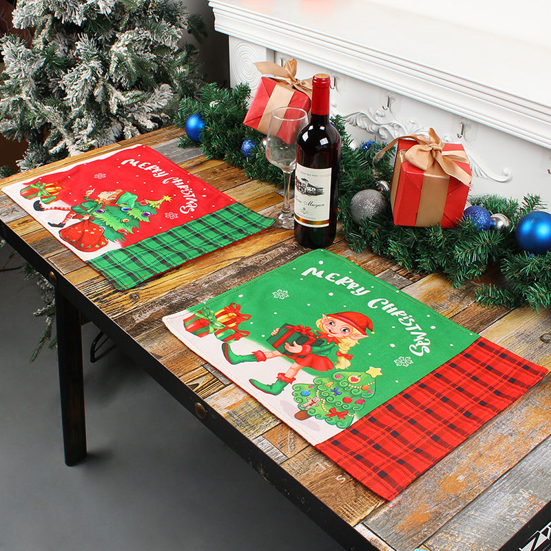 Christmas Fabric Insulation Decorative Mat - Red & Green, Bathroom Storage