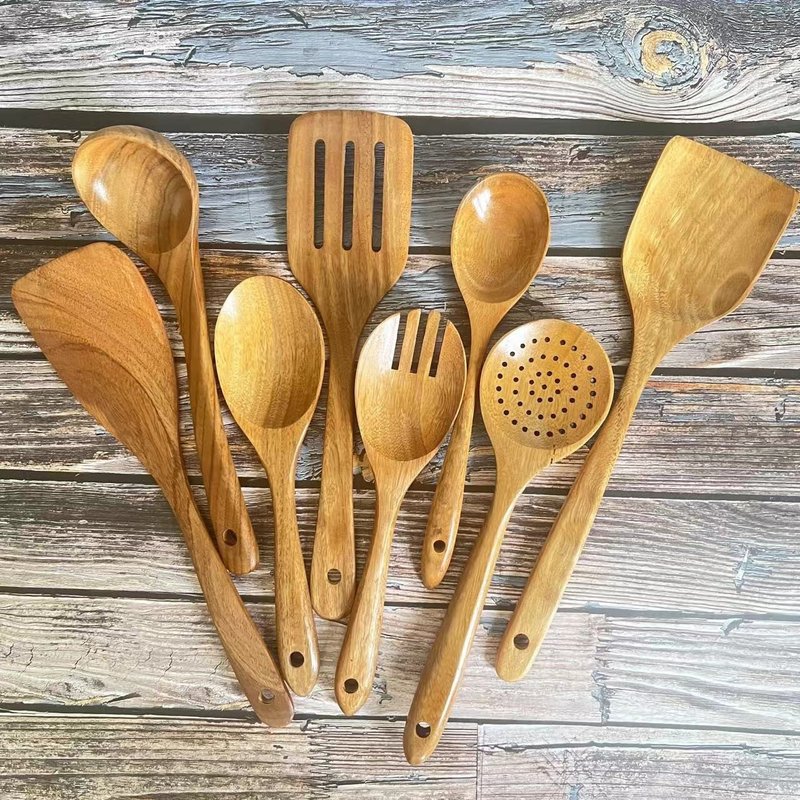 Teak Cooking Spatula Set Multi-Size Kitchen Utensils Household Cooking Tools